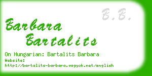 barbara bartalits business card